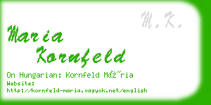 maria kornfeld business card